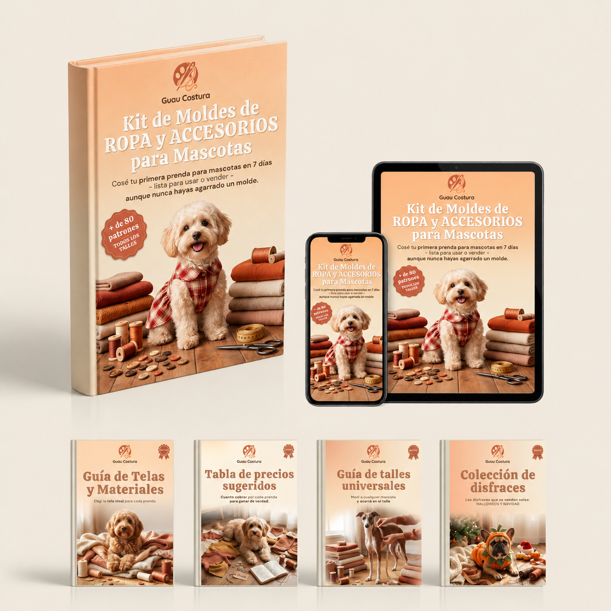 Guau Costura — Kit de +80 Moldes de Ropa y Accesorios para Mascotas